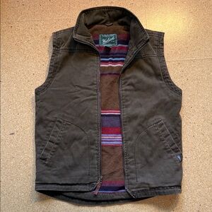 Woolrich Mens Zip Fleece Blanket Lined Canvas Vest - S